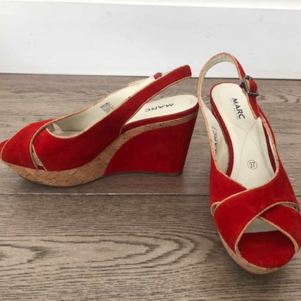 Marc Art of Walking Suede platform wedge sandals
